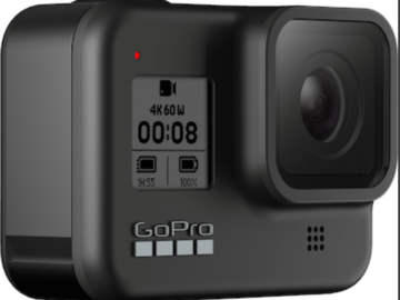 GoPro Hero 8 Black + SD Kort, 3 stk batteri og udstyr